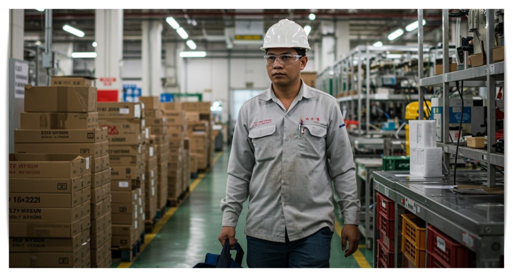 working in a factory in taiwan
