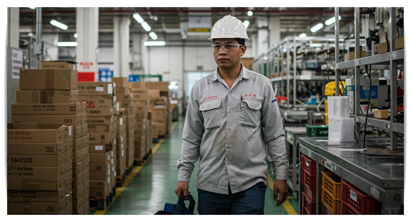working in a factory in taiwan
