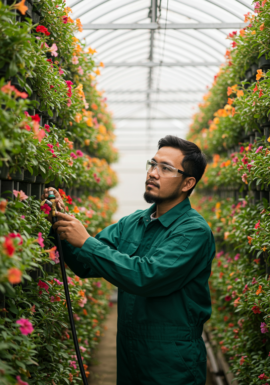 Urban Farming or Vertical Garden Worker