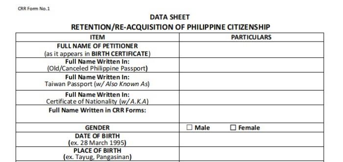 Reacquire Retain Philippine Citizenship Taiwan